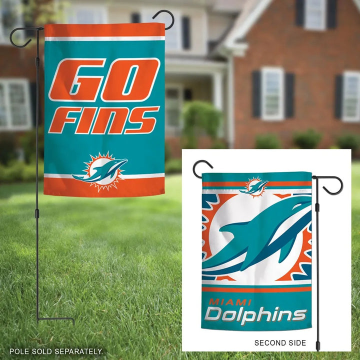 Miami Dolphins Garden Flag 2 Sided Go Fins Slogan heartlandflags