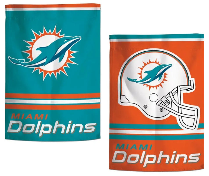 Miami Dolphins Garden Flag 2 Sided Helmet Logo heartlandflags
