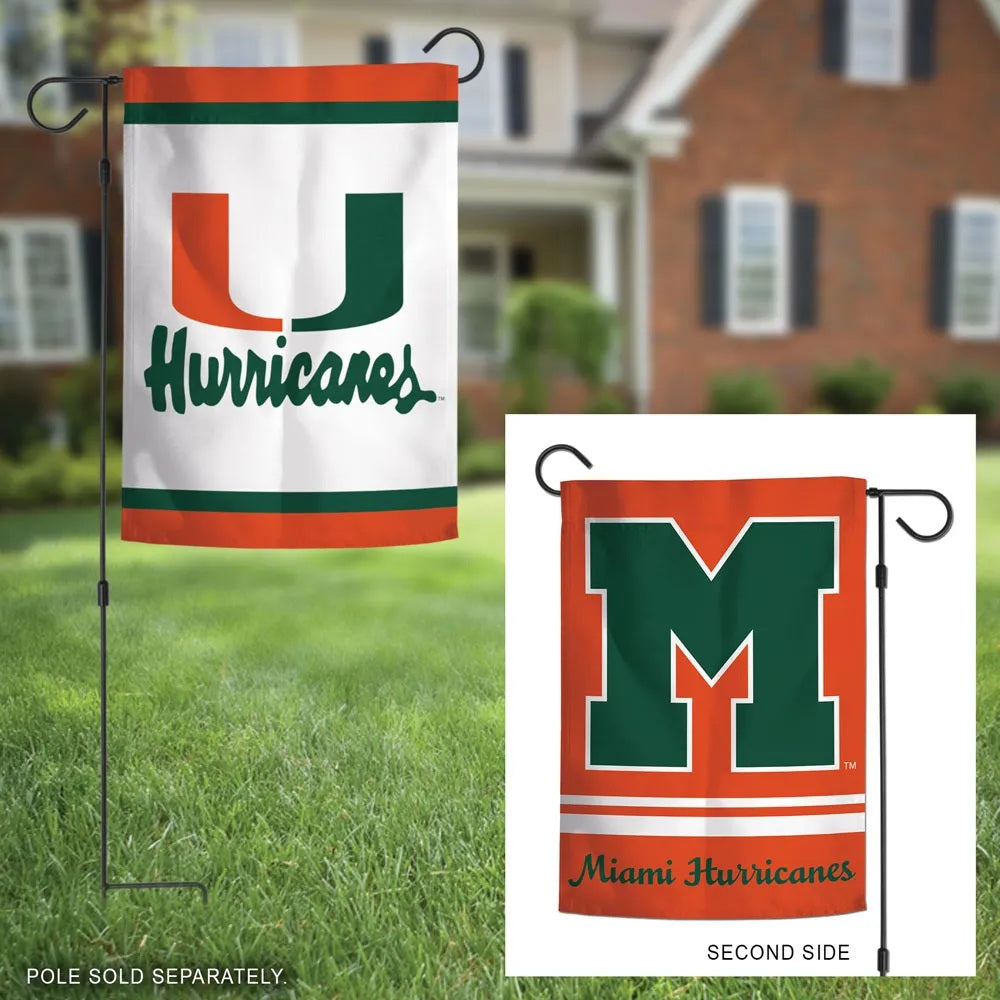 Miami Hurricanes 2 Sided Throwback Garden Flag heartlandflags