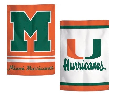 Miami Hurricanes 2 Sided Throwback Garden Flag heartlandflags
