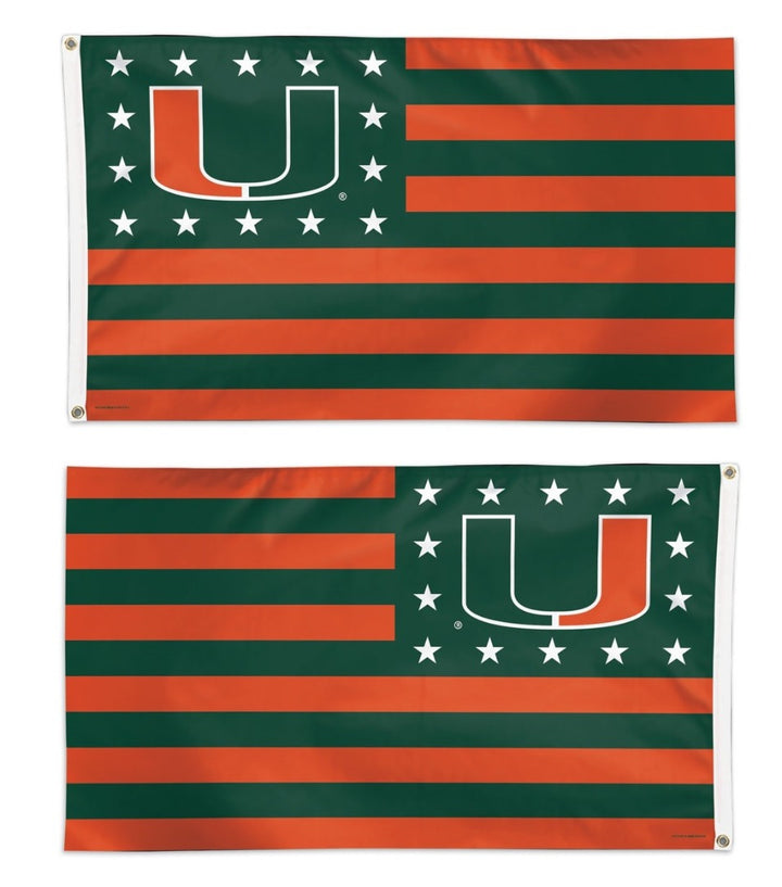 Miami Hurricanes Americana Flag 3x5 heartlandflags