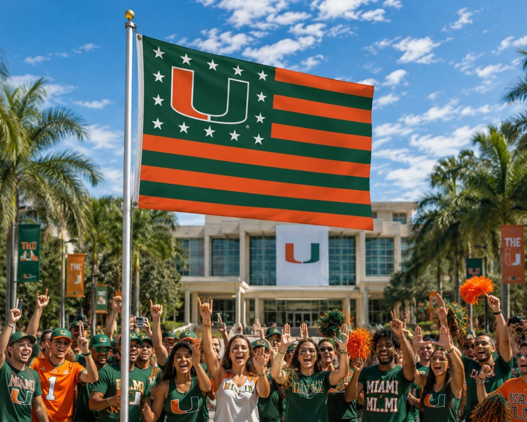 Miami Hurricanes Americana Flag 3x5 heartlandflags