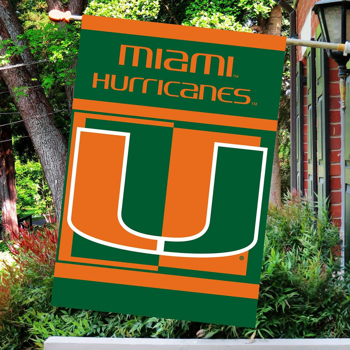 Miami Hurricanes Banner 2 Sided House Flag heartlandflags