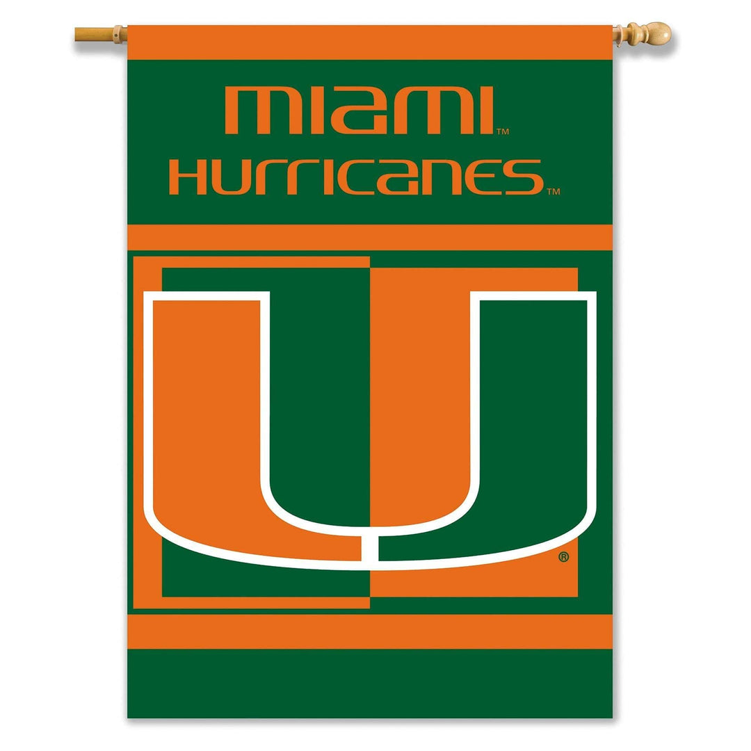 Miami Hurricanes Banner 2 Sided House Flag heartlandflags