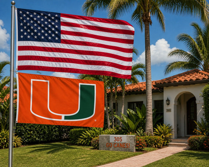 Miami Hurricanes Flag 2 Sided 3x5 heartlandflags
