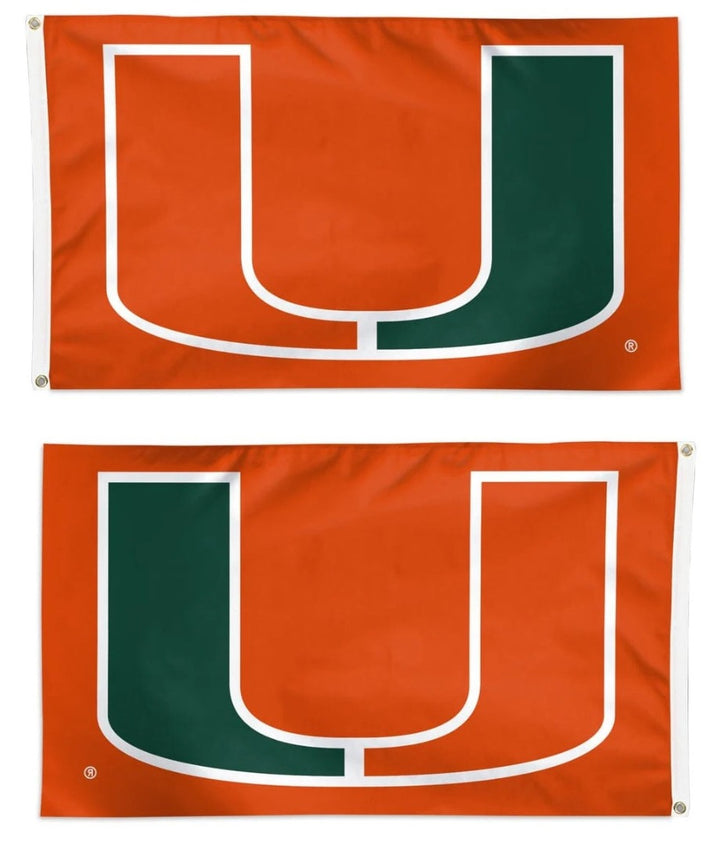 Miami Hurricanes Flag 3x5 Logo Orange heartlandflags