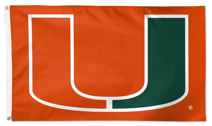 Miami Hurricanes Flag 3x5 Logo Orange heartlandflags