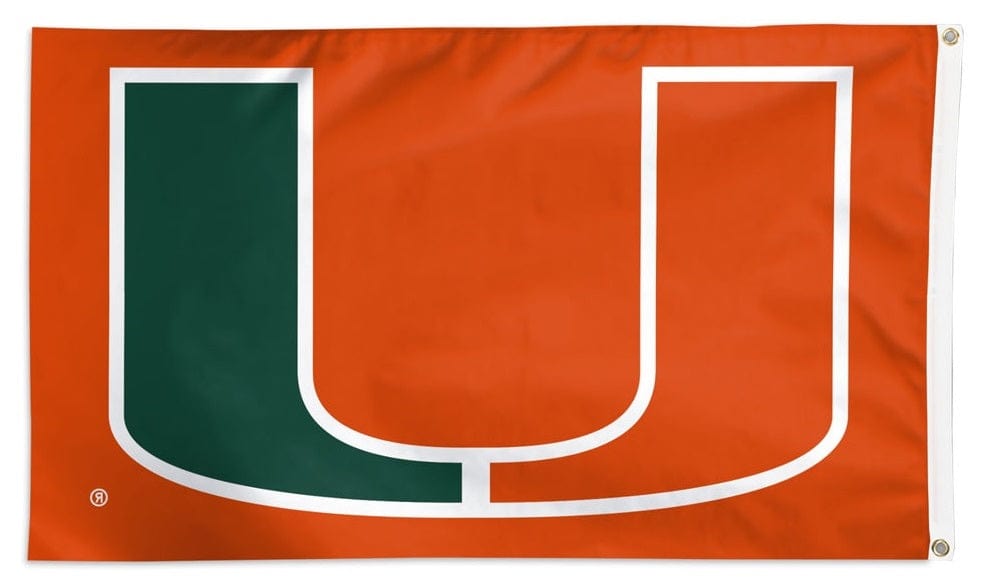 Miami Hurricanes Flag 3x5 Logo Orange heartlandflags