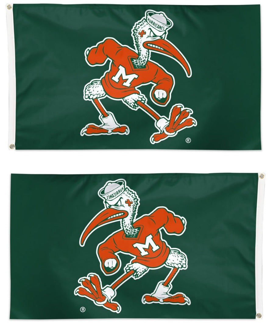 Miami Hurricanes Flag 3x5 Secondary Logo heartlandflags