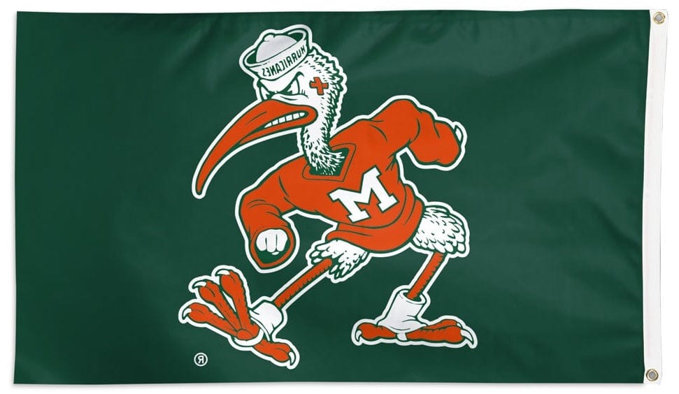 Miami Hurricanes Flag 3x5 Secondary Logo heartlandflags