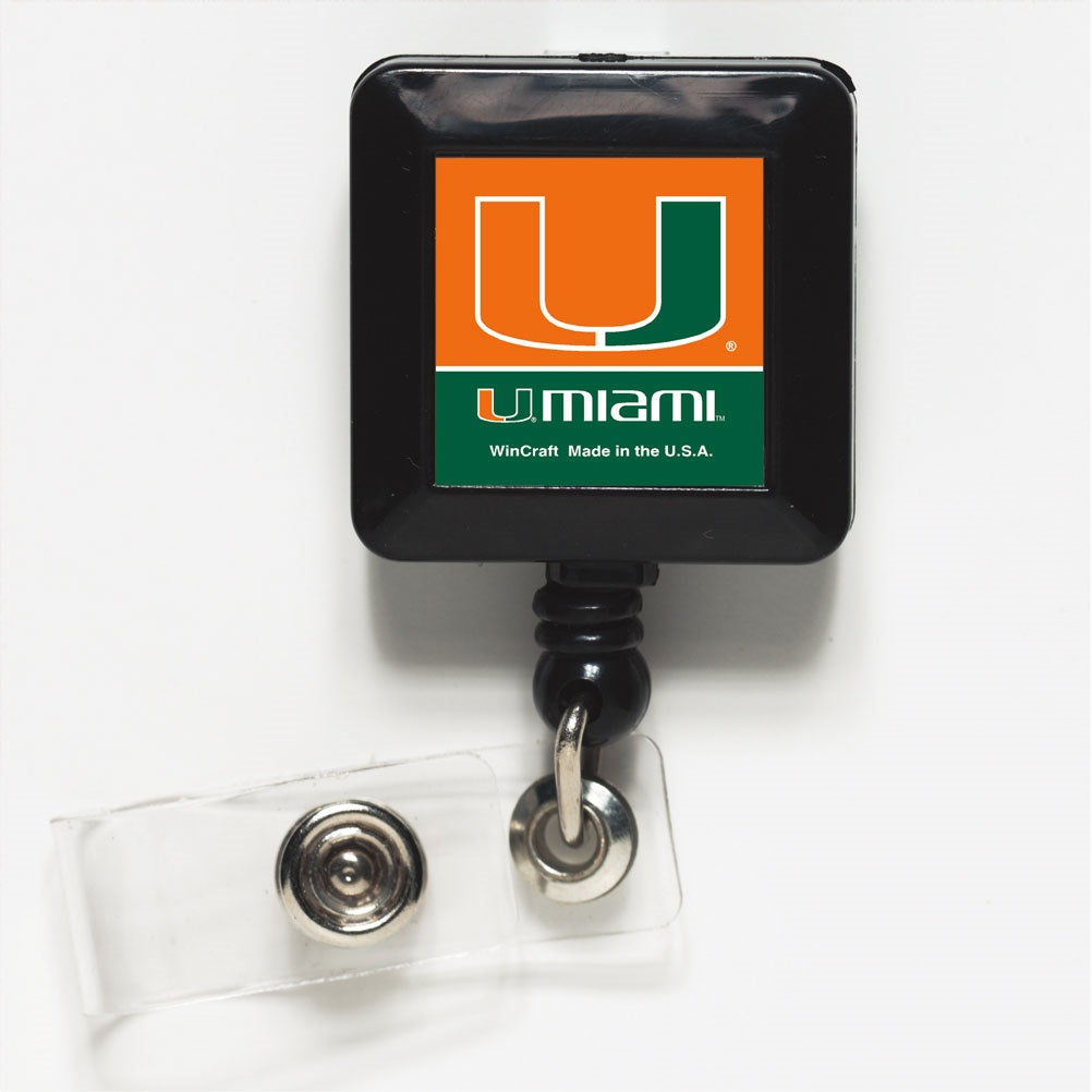 Miami Hurricanes Reel Retractable Badge Holder heartlandflags