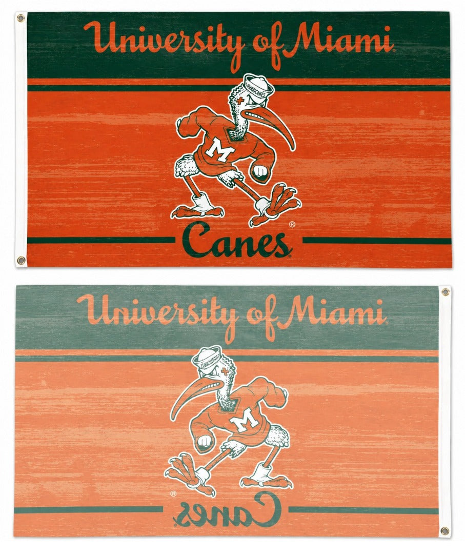 Miami Hurricanes Vintage 3x5 Flag heartlandflags