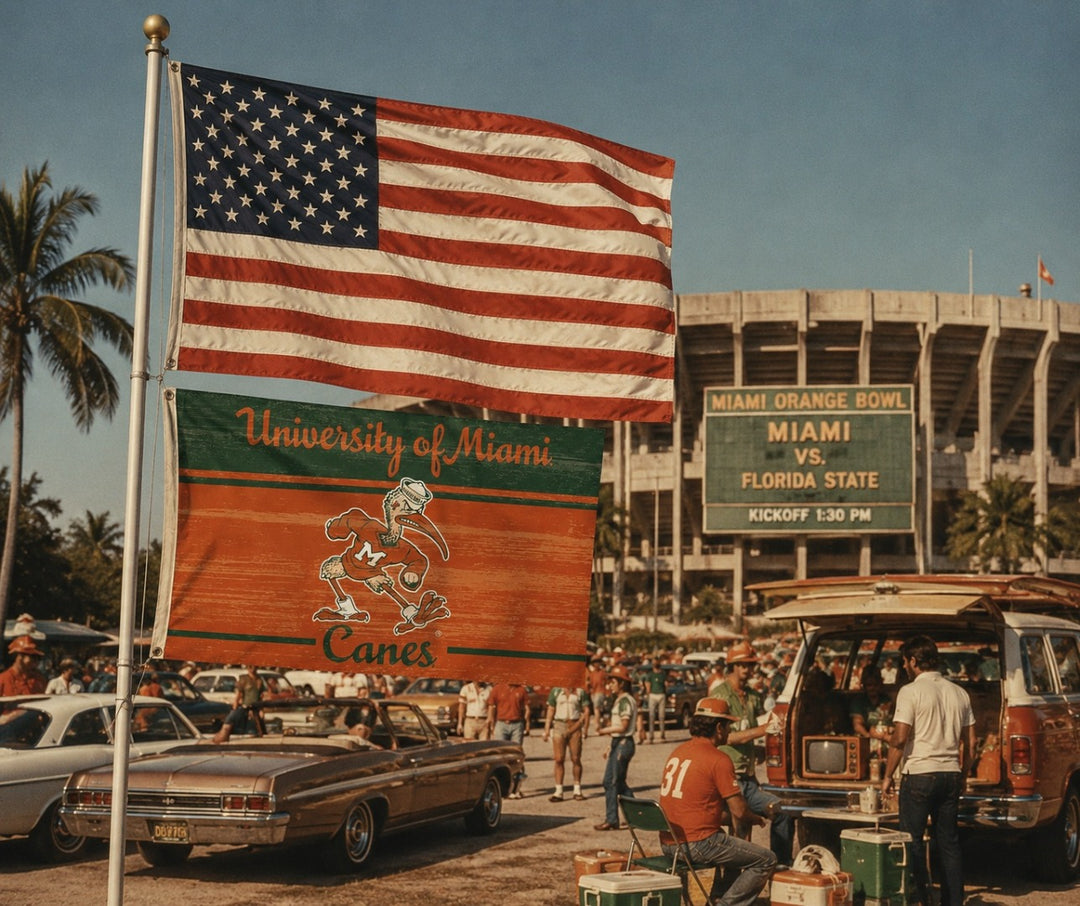 Miami Hurricanes Vintage 3x5 Flag heartlandflags