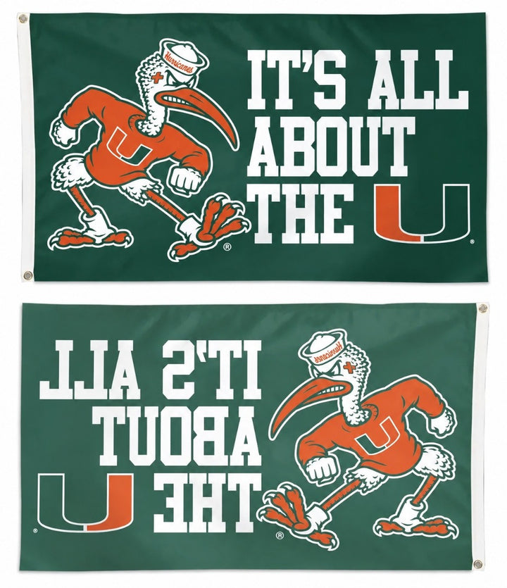 Miami It's All About The U 3x5 Flag heartlandflags