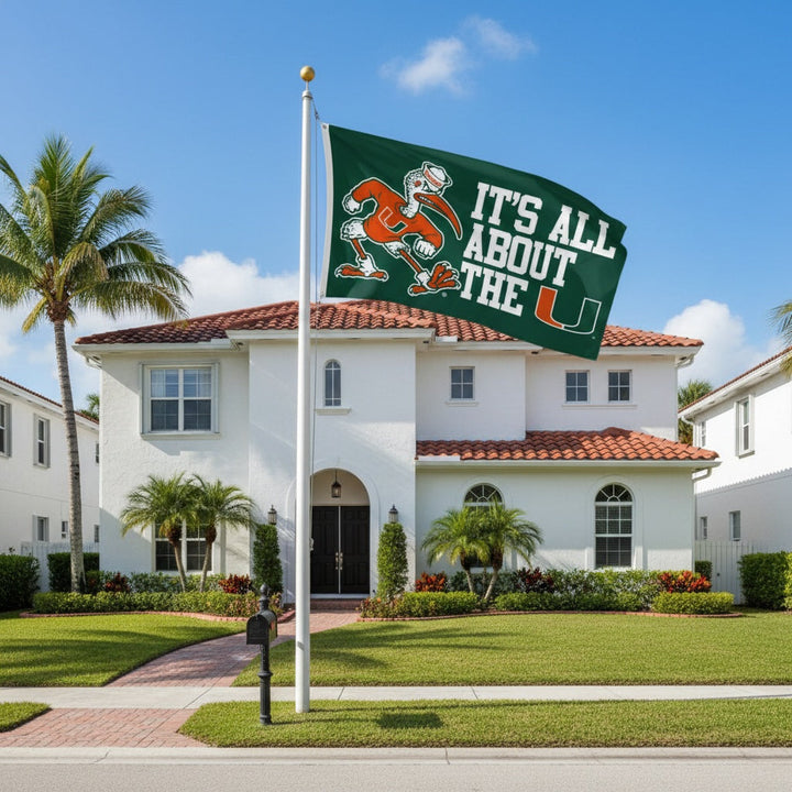 Miami It's All About The U 3x5 Flag heartlandflags