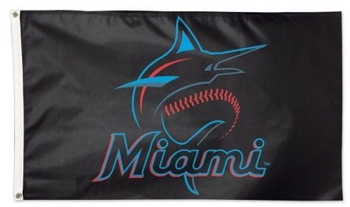 Miami Marlins Flag 3x5 Logo Black heartlandflags