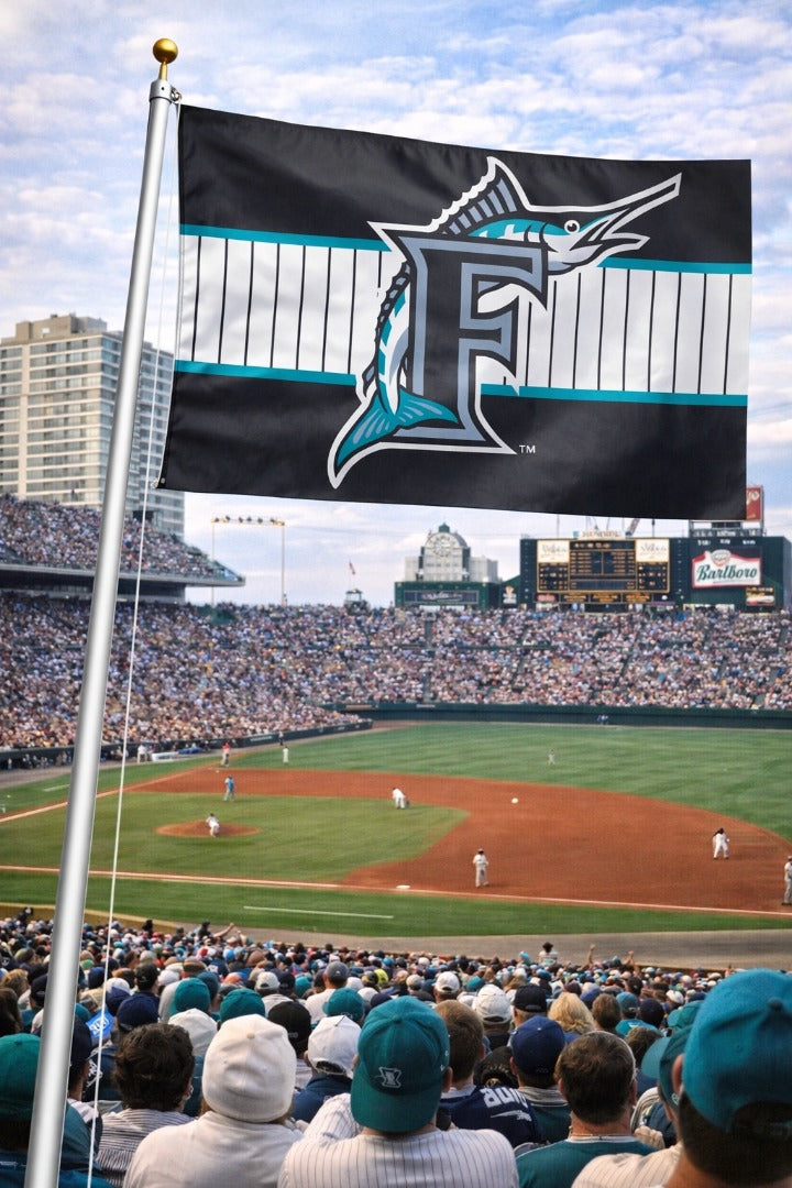 Miami Marlins Flag 3x5 Retro Vintage Throwback Florida heartlandflags