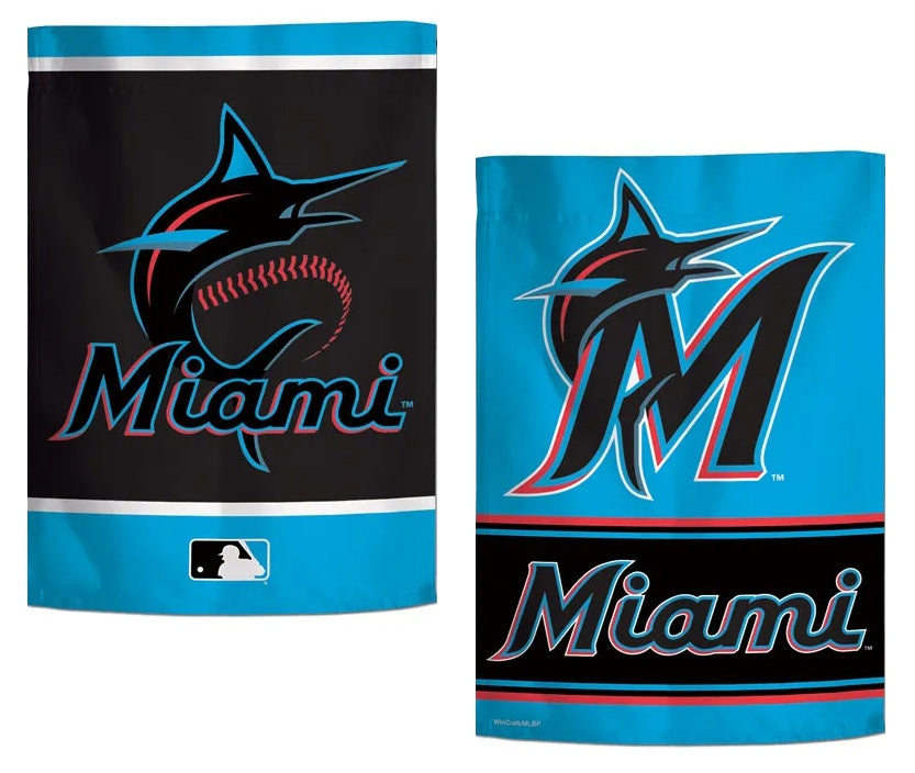 Miami Marlins Garden Flag 2 Sided Logo heartlandflags