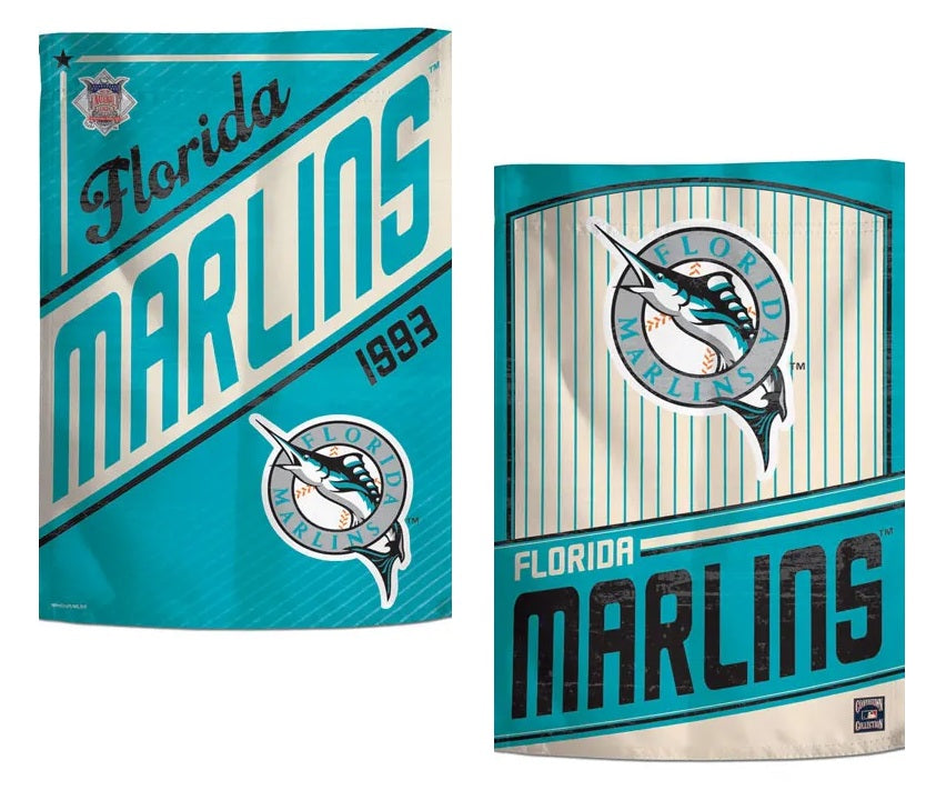 Miami Marlins Garden Flag 2 Sided Vintage Retro heartlandflags