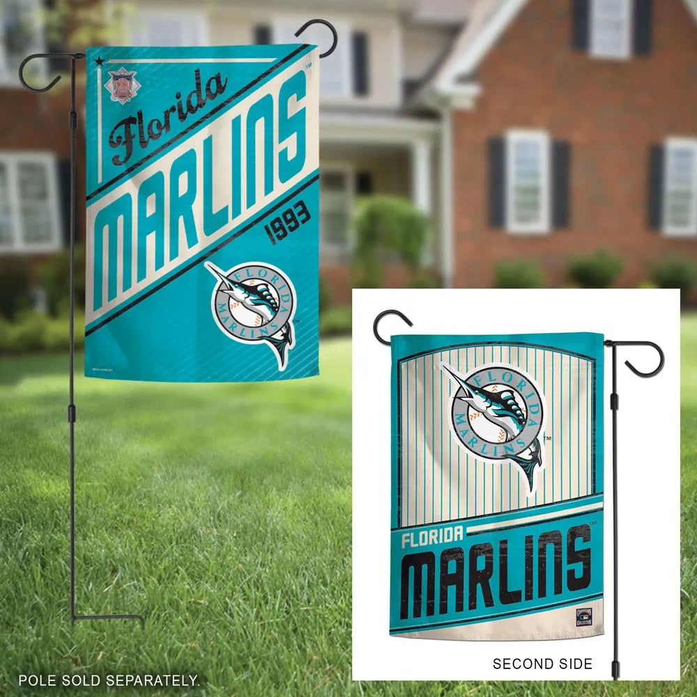 Miami Marlins Garden Flag 2 Sided Vintage Retro heartlandflags