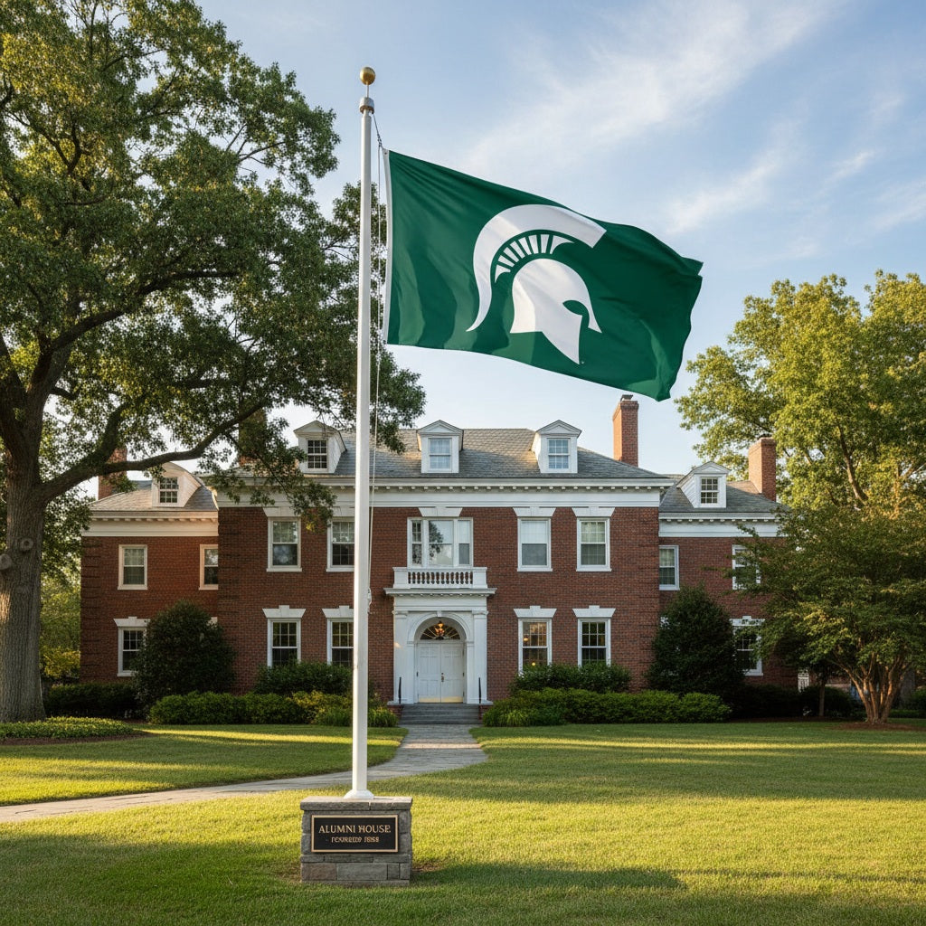 Michigan State Spartans 2 Sided Green 3x5 Flag heartlandflags