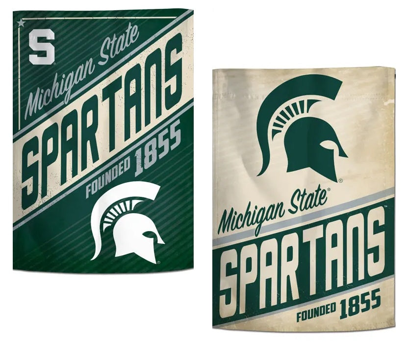 Michigan State Spartans Garden Flag 2 Sided Retro Logo heartlandflags