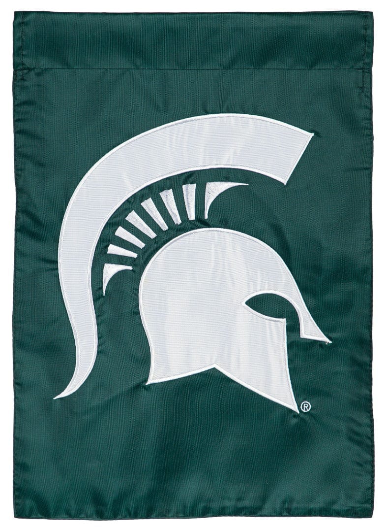 Michigan State University Garden Flag 2 Sided Applique Logo heartlandflags