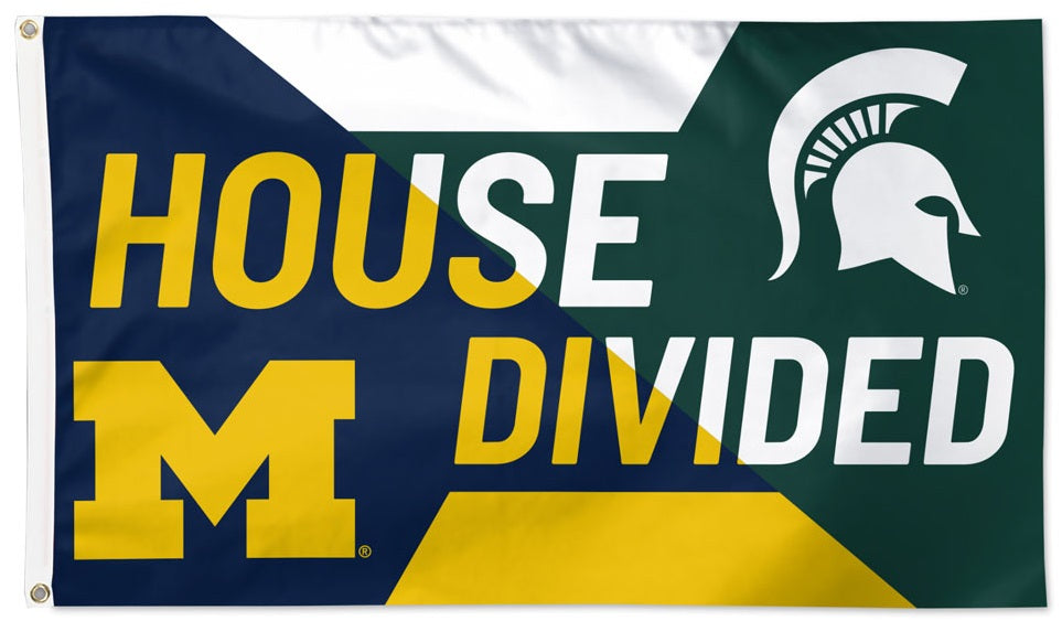 Michigan State vs Michigan House Divided Flag 3x5 Rivalry heartlandflags