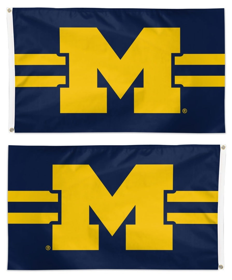 Michigan Wolverines Flag 3x5 Logo Stripe heartlandflags