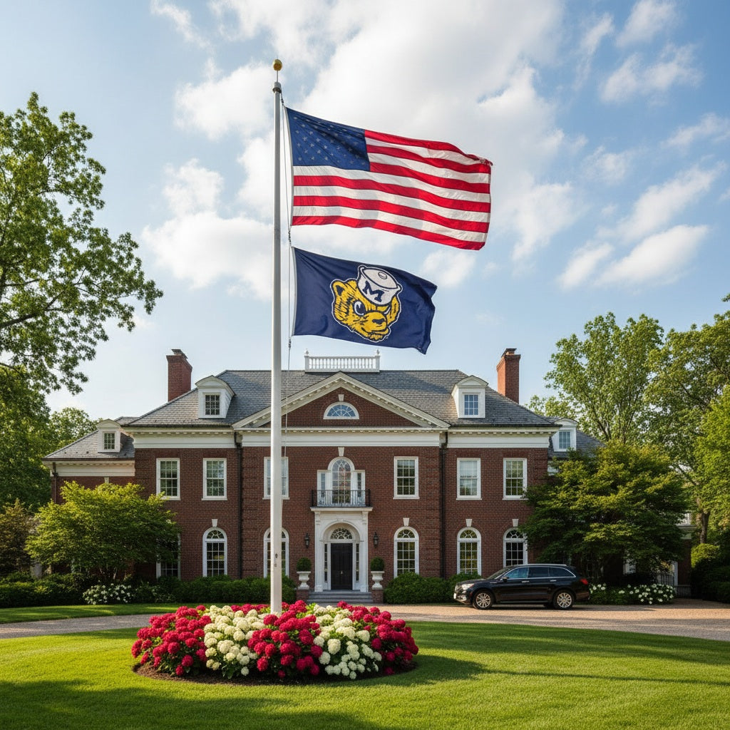 Michigan Wolverines Flag 3x5 Vault Vintage Logo heartlandflags