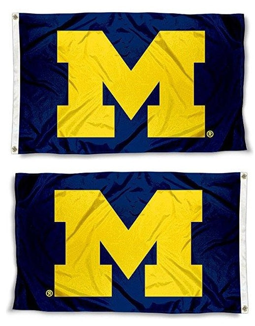 Michigan Wolverines Flag 3x5 Yellow M Logo heartlandflags