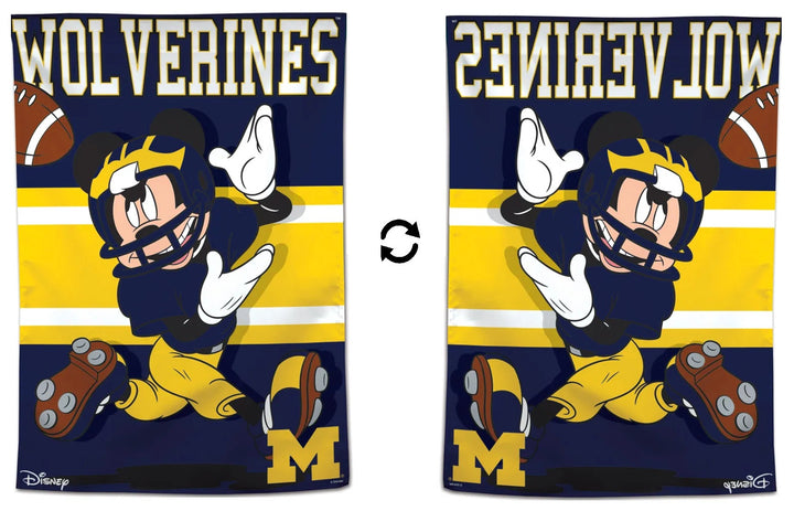 Michigan Wolverines Flag Mickey Mouse Football Banner heartlandflags