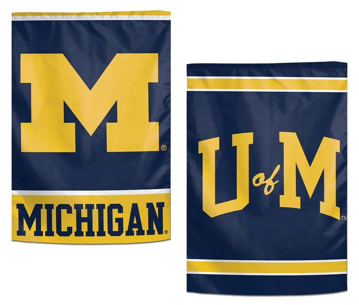 Michigan Wolverines Garden Flag 2 Sided Logo heartlandflags