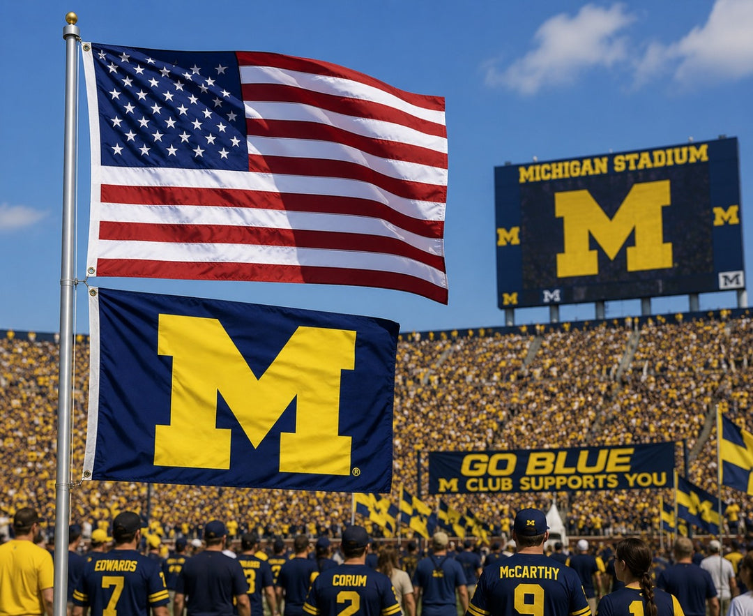 Michigan Wolverines Yellow M 3x5 Flag heartlandflags