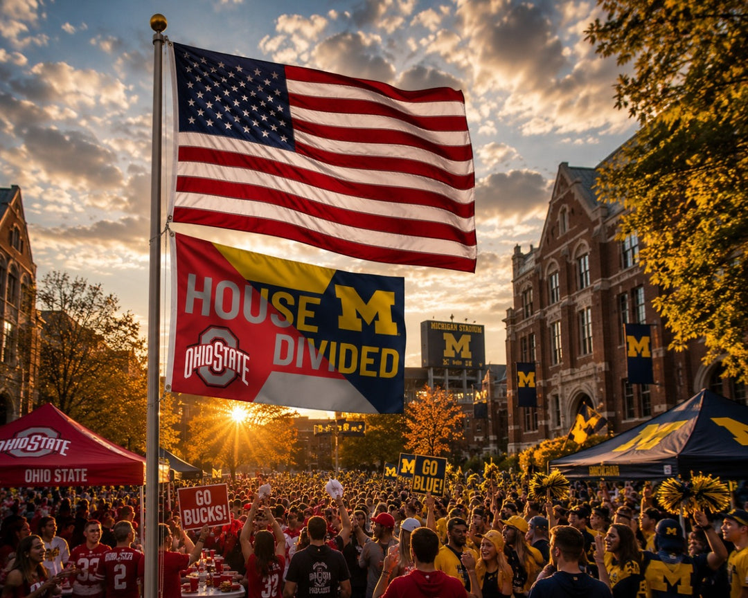 Michigan and Ohio State House Divided 3x5 Flag heartlandflags