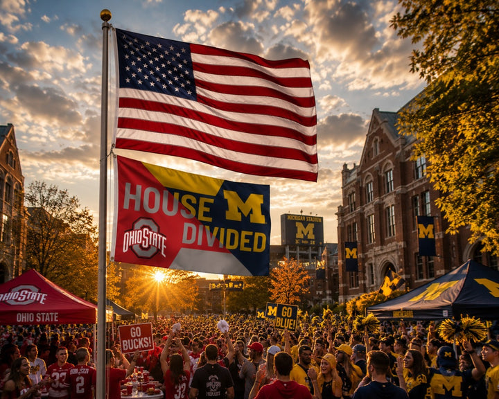 Michigan and Ohio State House Divided 3x5 Flag heartlandflags