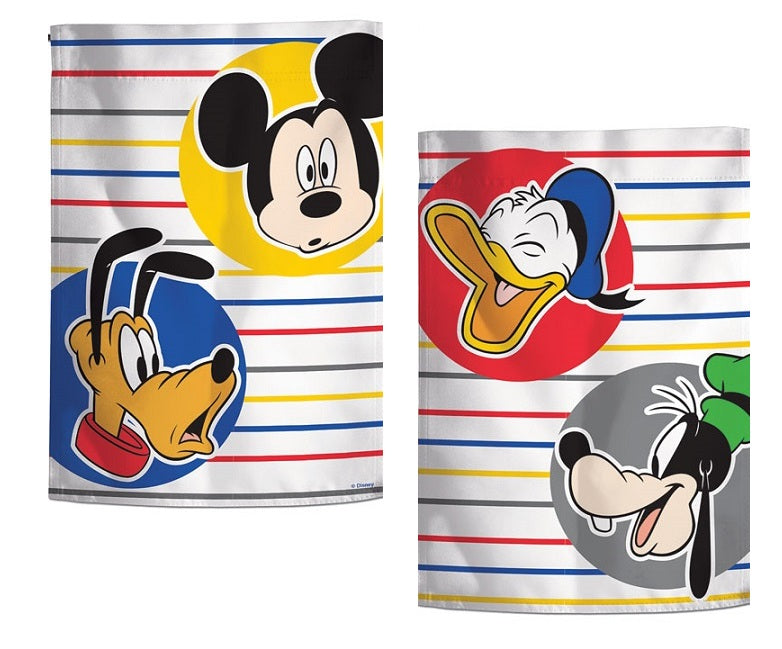 Mickey Mouse And Friends Garden Flag 2 Sided Pluto Donald Goofy heartlandflags