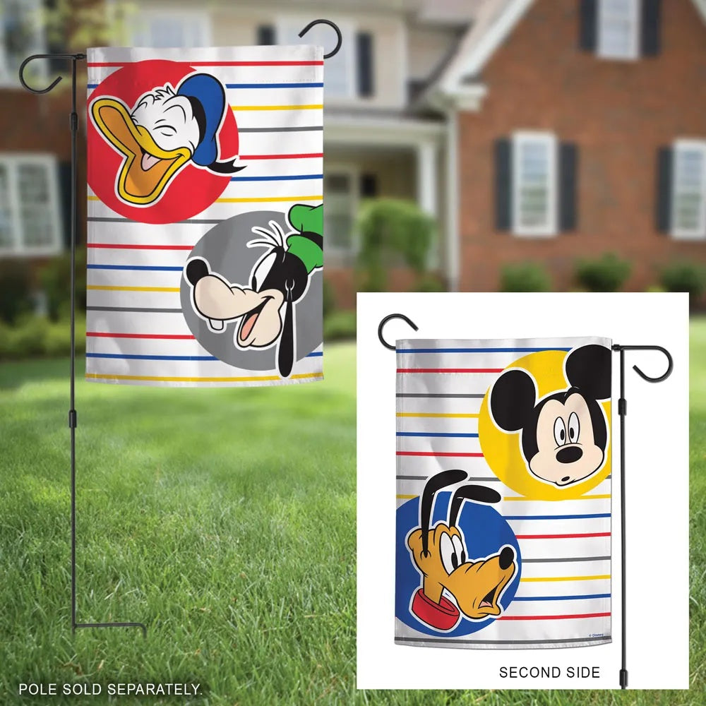 Mickey Mouse And Friends Garden Flag 2 Sided Pluto Donald Goofy heartlandflags