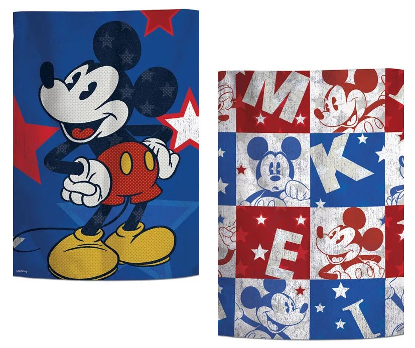 Mickey Mouse Patriotic Garden Flag 2 Sided Block Disney heartlandflags