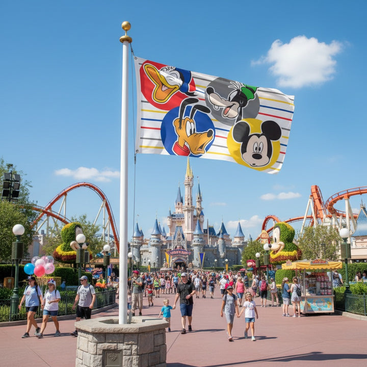 Mickey Mouse and Friends 3x5 Flag Goofy, Pluto, Donald heartlandflags