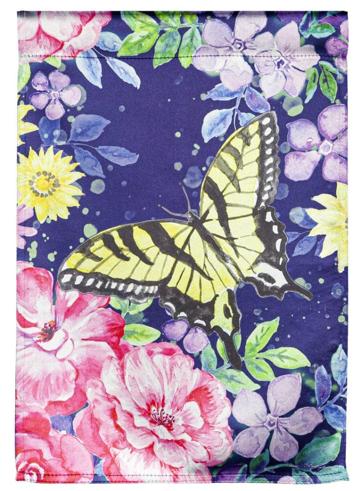 Midnight Butterfly Summer Garden Flag 2 Sided Lustre heartlandflags