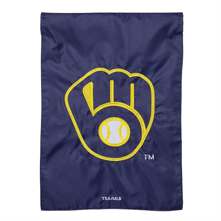 Milwaukee Brewers 2 Sided Garden Flag - Applique flat lay product image