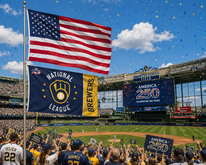 Milwaukee Brewers 3x5 Flag America 250 heartlandflags