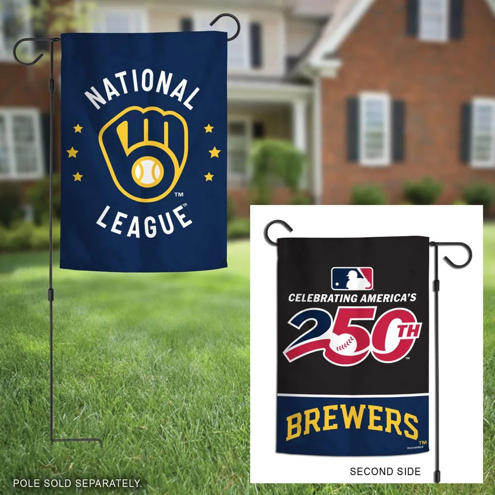Milwaukee Brewers America 250 Garden Flag 2 Sided heartlandflags