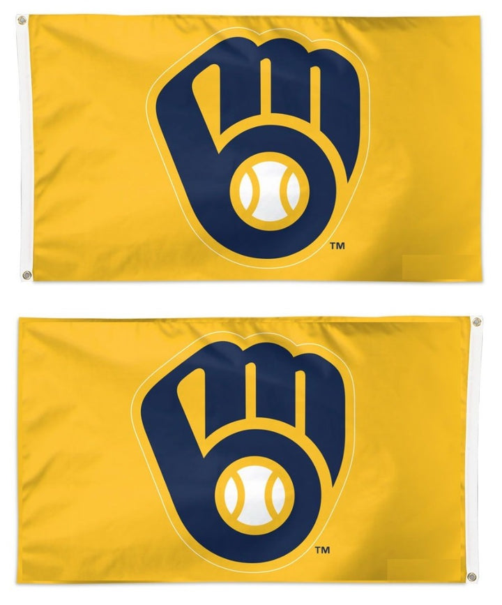 Milwaukee Brewers Flag 3x5 Retro Logo 2 Sided heartlandflags