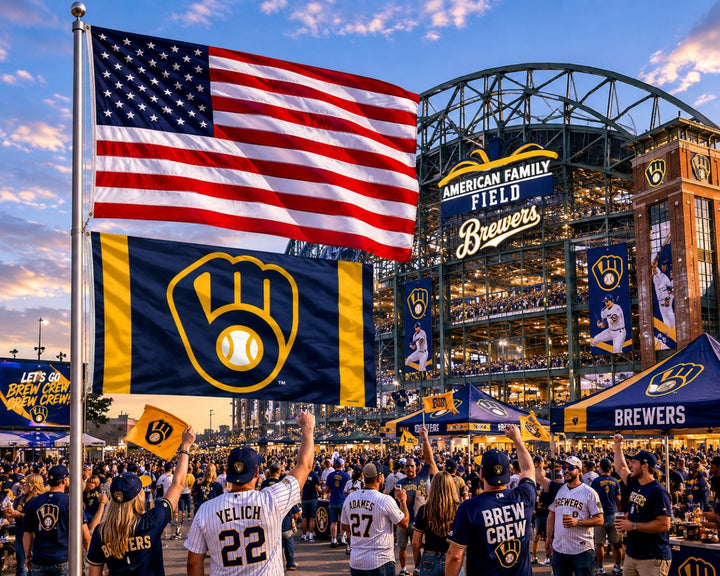 Milwaukee Brewers Flag 3x5 Vertical Stripe heartlandflags