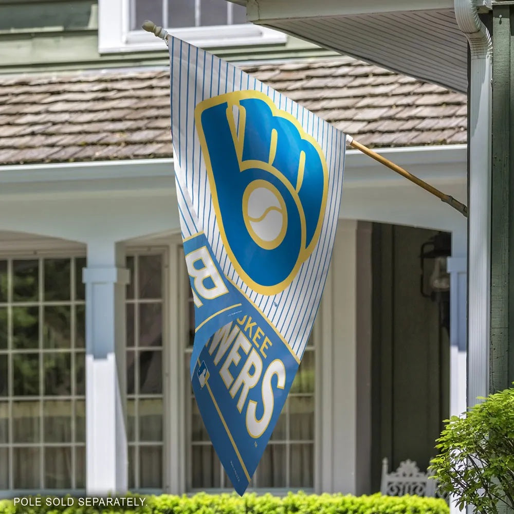 Milwaukee Brewers Flag Throwback Pinstripe House Banner heartlandflags