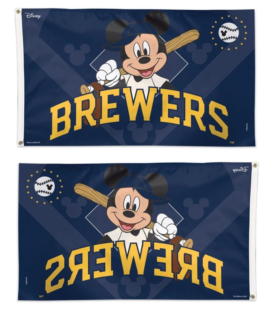 Milwaukee Brewers Mickey Mouse 3x5 Flag heartlandflags