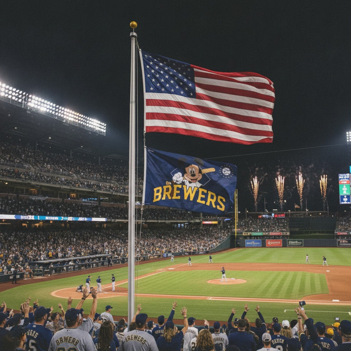 Milwaukee Brewers Mickey Mouse 3x5 Flag heartlandflags