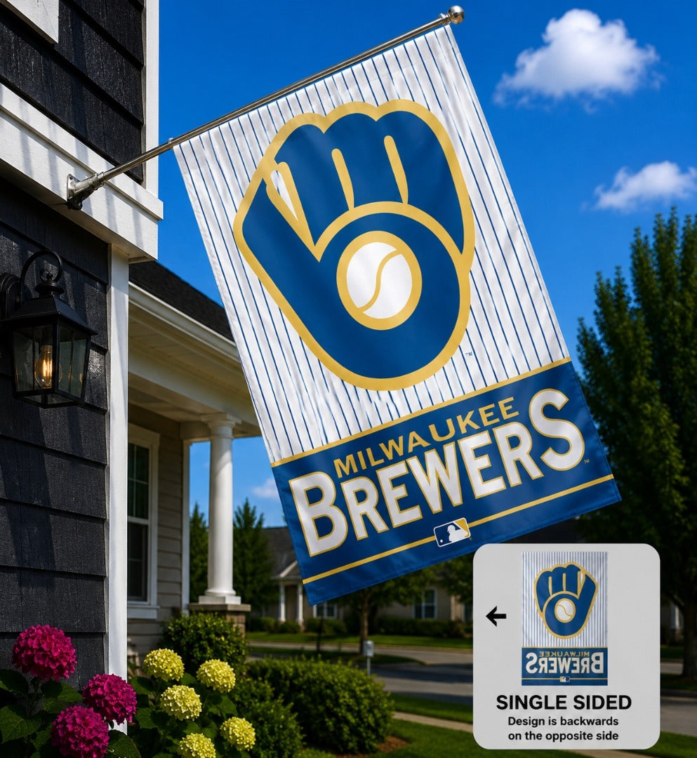 Milwaukee Brewers Throwback Pinstripe Banner heartlandflags